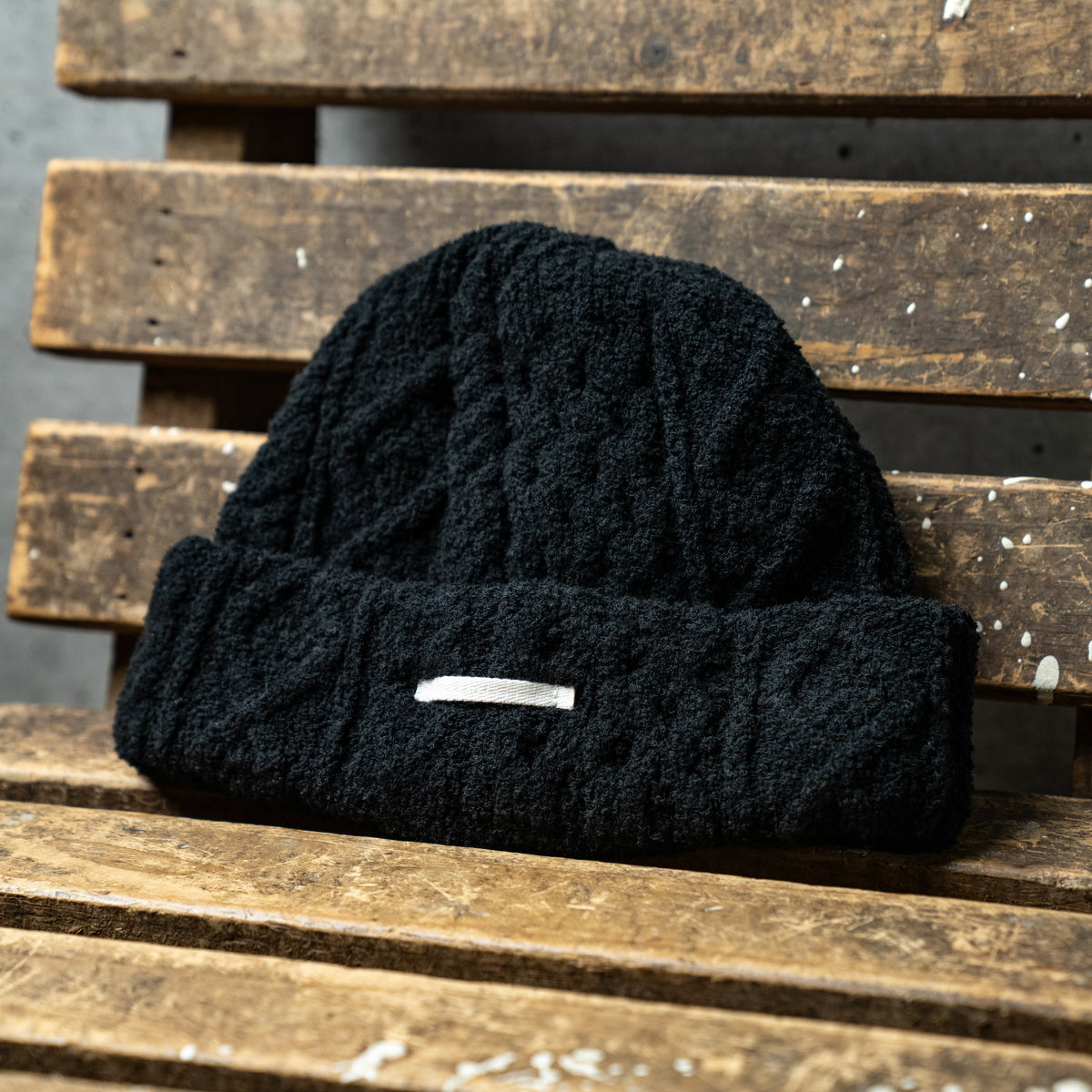 Aran pile knit cap