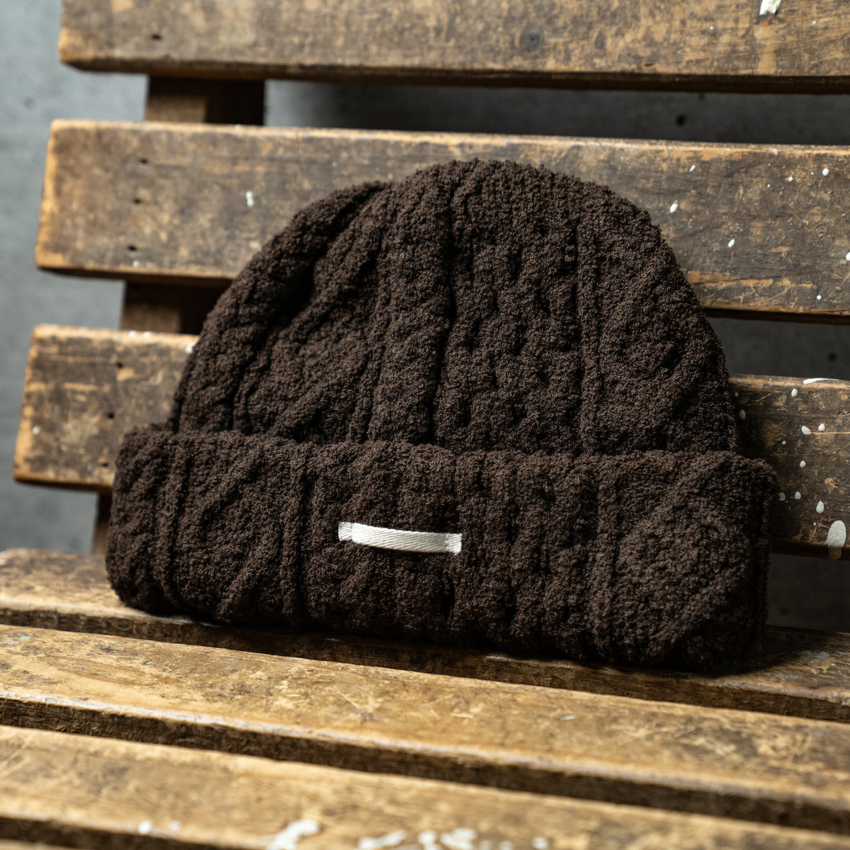 Aran pile knit cap