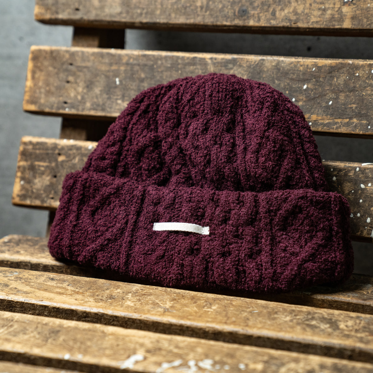 Aran pile knit cap