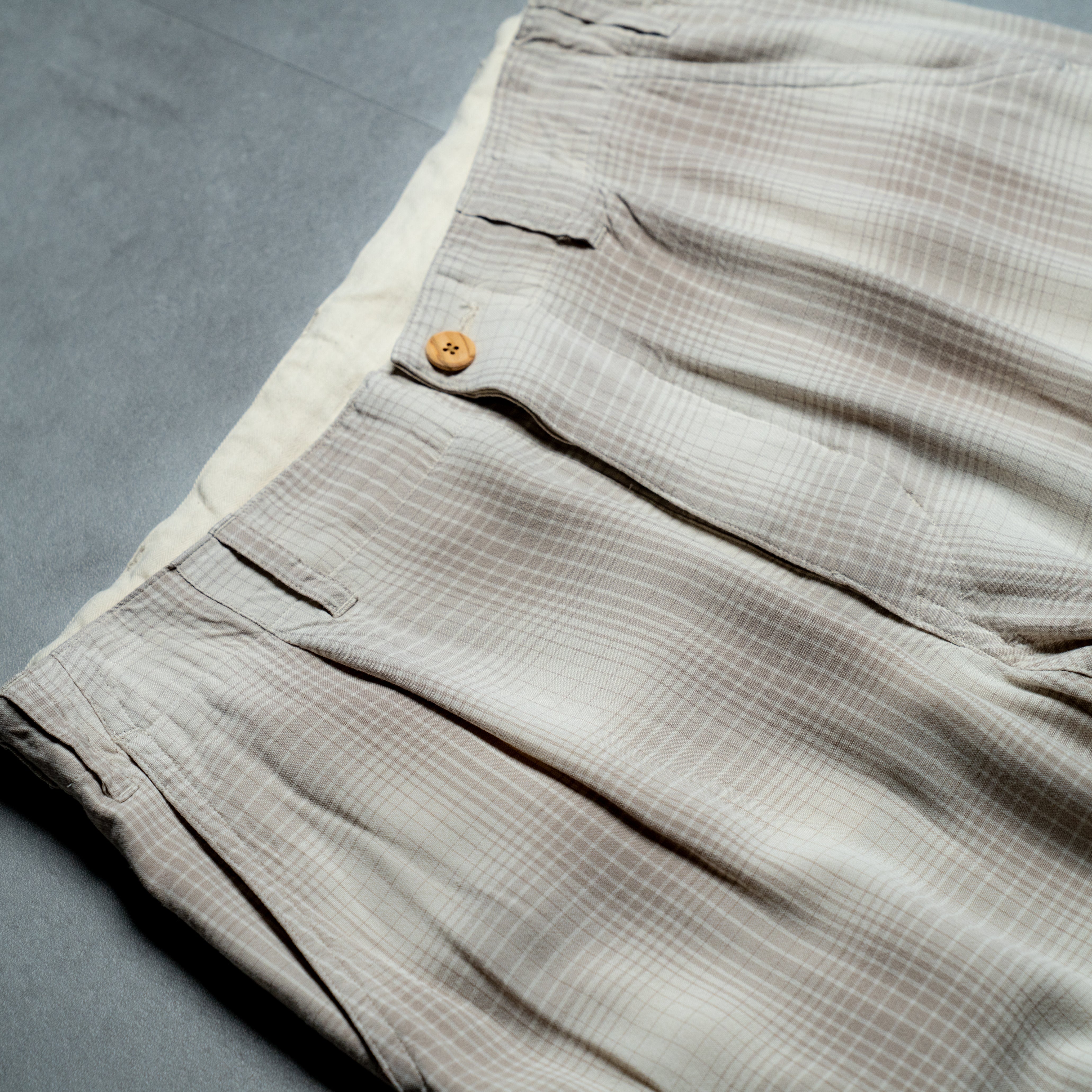 Rayon check pants – Maison Kinema